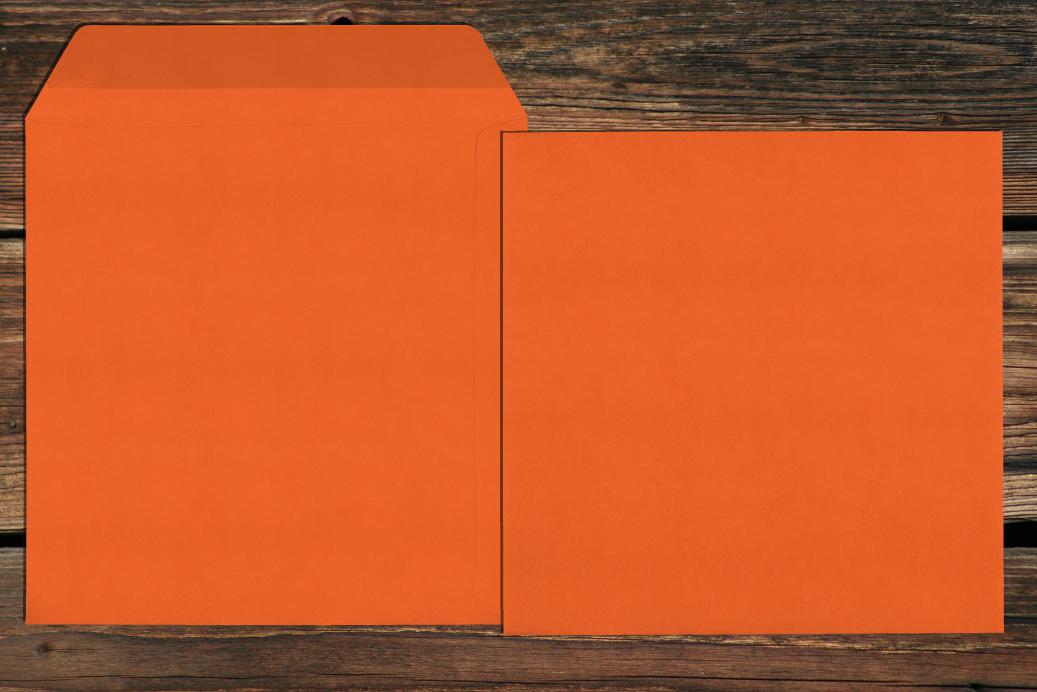 Versandtaschen 220x220 mm Nassklebend Dunkelorange 120 g/qm